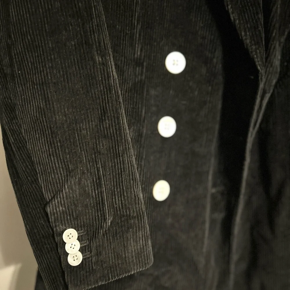 Alexa Chung x Madewell Black Double-Breasted Blazer in Corduroy Oversized Sz. 4 - Picture 3 of 8
